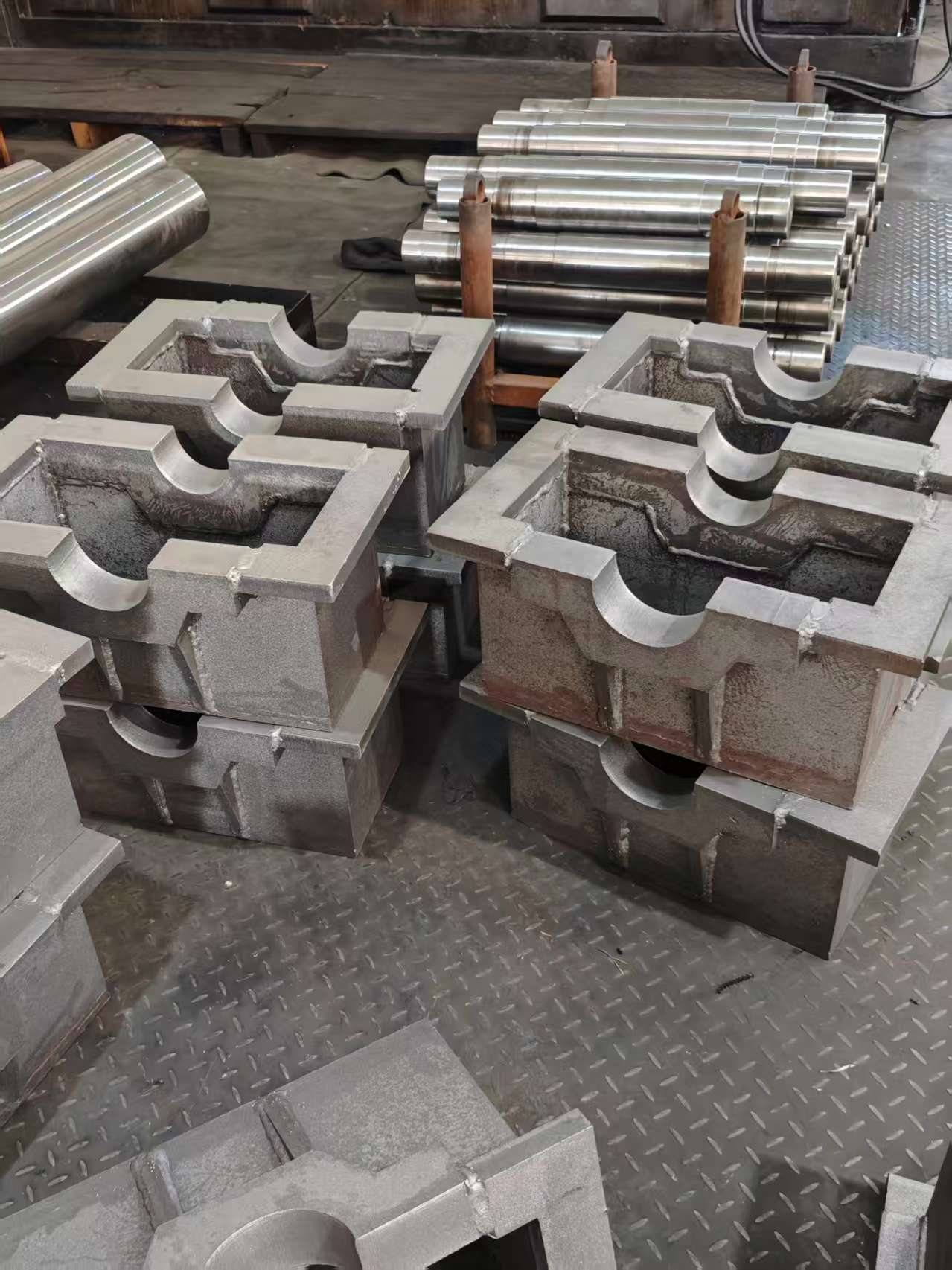 Tube mill roll tooling and machined bearing seats